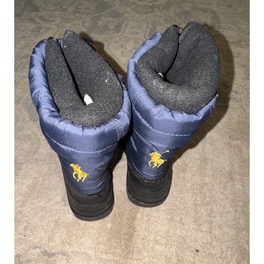 Polo Ralph Lauren Jakson Snow Boots Blue Yellow Big Pony Toddler Boys Sz 7 - Picture 2 of 6